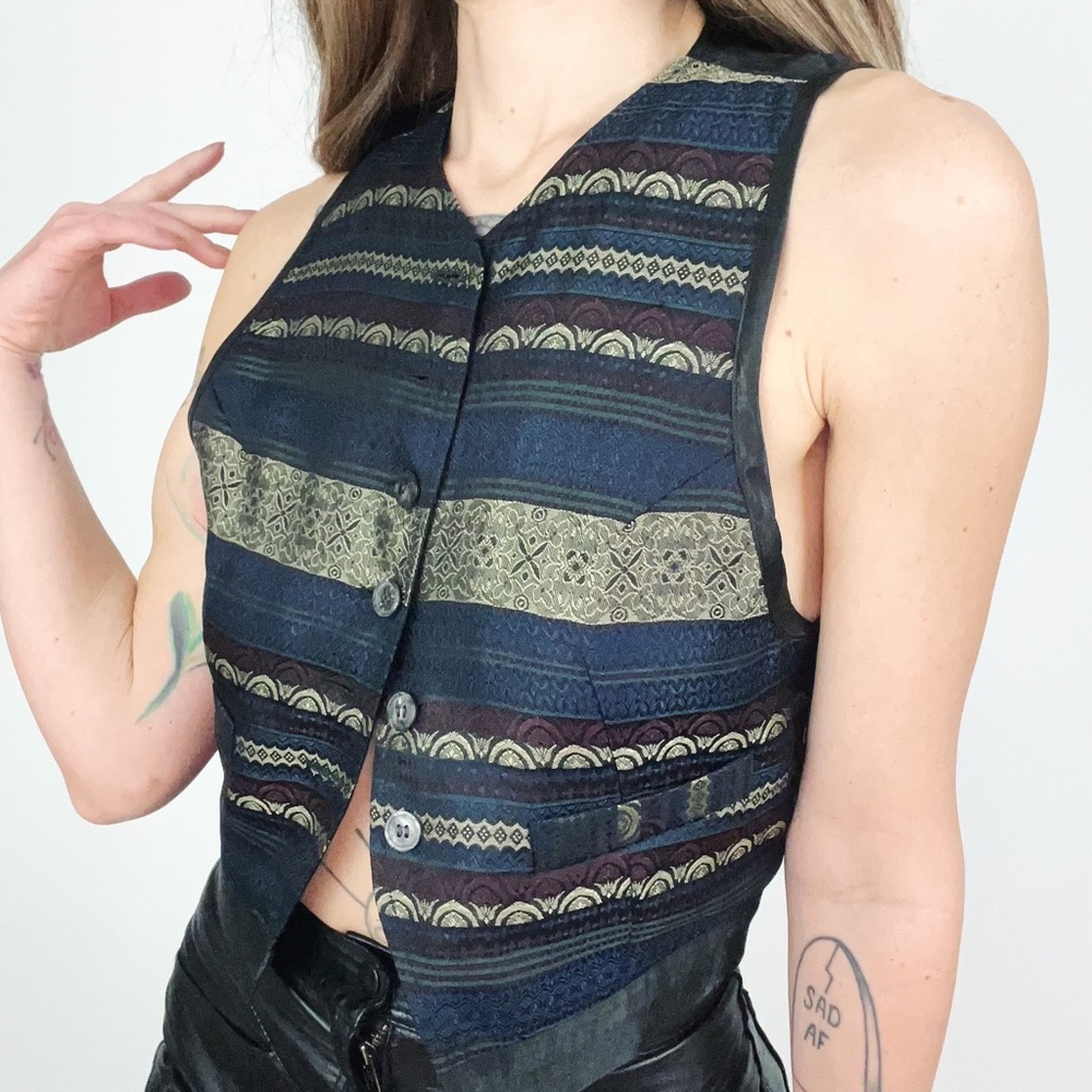 Vintage Brocade Vest | Size XS - Picture 5 of 12